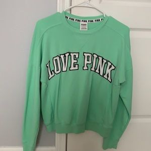 Green pink crewneck.